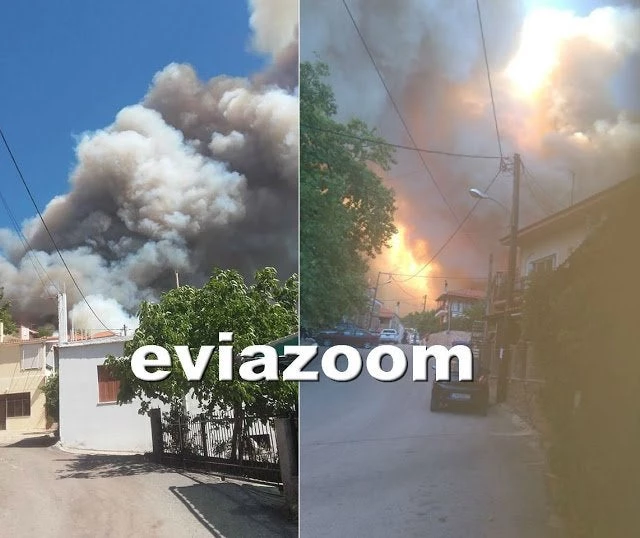 Σε εξέλιξη η μεγάλη πυρκαγιά στην Εύβοια – Κάηκε σπίτι – Έκλεισε η κυκλοφορία από και προς Βόρεια Εύβοια (upd)